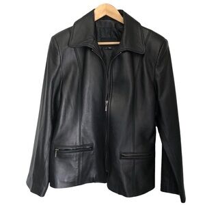 Identify leather collared jacket